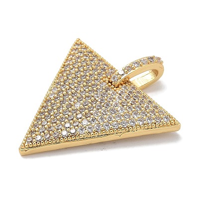 Rack Plating Brass Micro Pave Cubic Zirconia Pendants KK-L224-039G-1