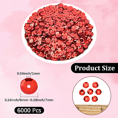 6000Pcs Plastic Paillette Beads PVC-PA0001-01B-1