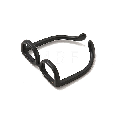 Brass Glasses Frame Open Cuff Ring for Women RJEW-F140-140EB-1