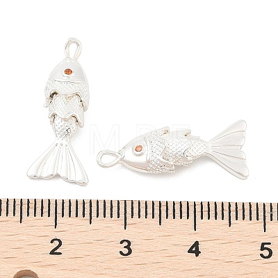 Brass Micro Pave Clear Cubic Zirconia Pendants X-KK-C080-02A-S-1