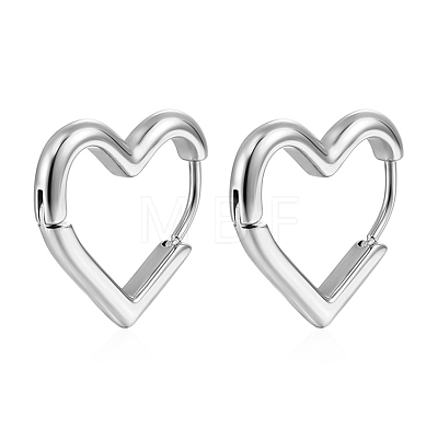 Heart Titanium Steel Hoop Earrings PW-WG7B21D-03-1