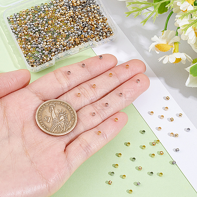 800Pcs 2 Colors 304 Stainless Steel Spacer Beads STAS-BBC0009-75B-1