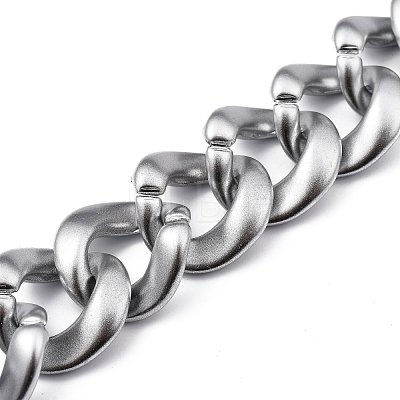 Handmade Spray Painted CCB Plastic Curb Chains AJEW-JB00737-03-1