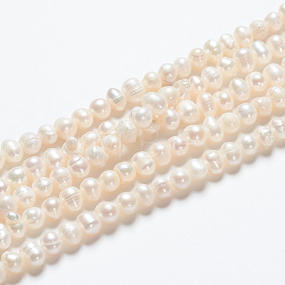 Natural Cultured Freshwater Pearl Beads Strands X-PEAR-L001-F-08-1
