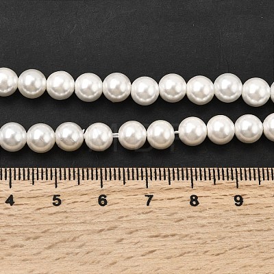 Electroplated Shell Pearl Beads Strands BSHE-K017-6mm-1
