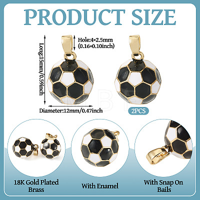 2Pcs Brass Enamel Charms KK-TA0008-66-1