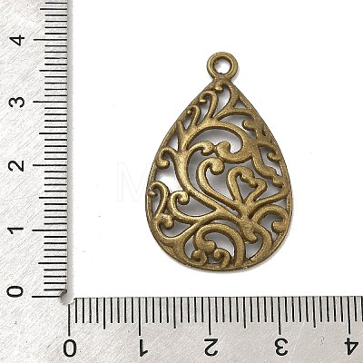Tibetan Style Alloy Filigree Teardrop Pendants TIBEP-Q041-042AB-NR-1
