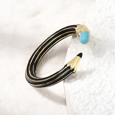 Brass Enamel Cuff Open Rings KK-CBA0E55-10G-1