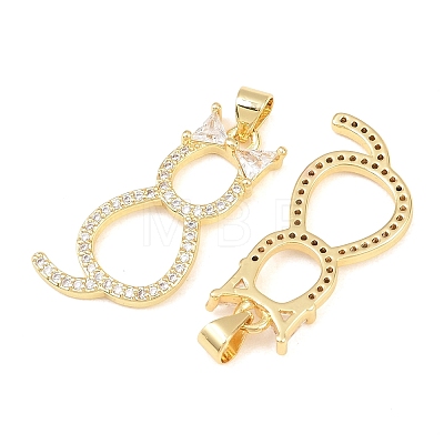 Brass Micro Pave Cubic Zirconia Pendants KK-C162-079G-01-1
