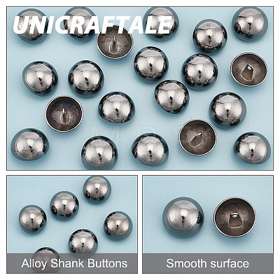 Unicraftale 20Pcs 1-Hole Alloy Shank Buttons FIND-UN0002-83B-1
