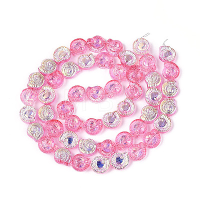 Electroplate Transparent Glass Beads Strands EGLA-S190-05F-1