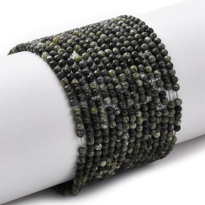Natural Serpentine/Green Lace Stone Beads Strands G-Z116-A16-2mm-1