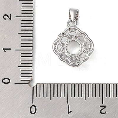 925 Sterling Silver Micro Pave Cubic Zirconia Pendant Settings STER-H113-05P-01-1