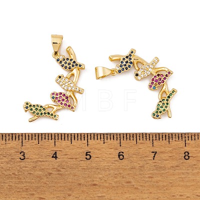 Brass Micro Pave Cubic Zirconia Pendants KK-E108-13G-1