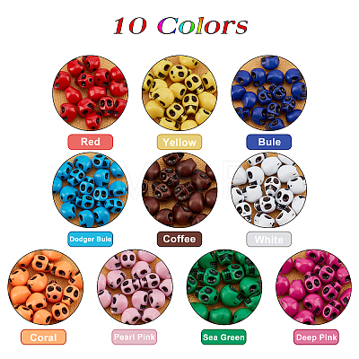 SUPERFINDINGS 160Pcs 10 Colors Opaque Acrylic Beads SACR-FH0001-03-1