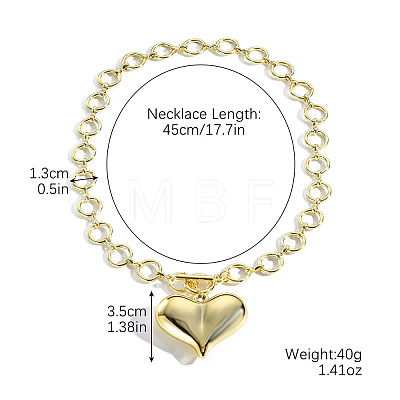 CCB Plastic Heart Pendant Necklaces with Alloy OT Clasps for Women FS-WGB3FE7-08-1