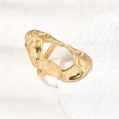 304 Stainless Steel Cuff Open Rings for Women RJEW-T034-01G-1