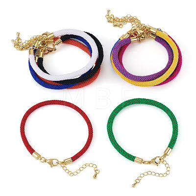 10Pcs 10 Colors Round Nylon Milan Cord Bracelet Making BJEW-TA0001-25-1