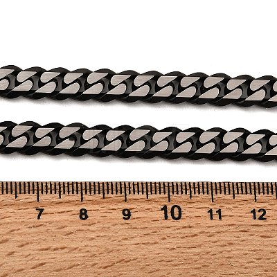 Ion Plating(IP) Matte Style 304 Stainless Steel Cuban Link Chain Necklaces for Men NJEW-B116-05B-1