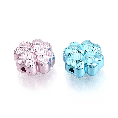 Textured Plating Opaque Acrylic Beads PACR-T018-07M-1