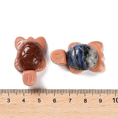 Mixed Gemstone & Natural Rhodonite Tortoise Beads G-G104-03-1