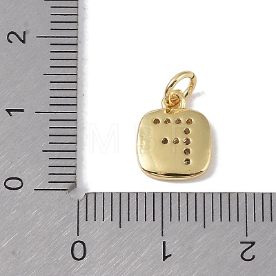 Rack Plating Brass Micro Pave CLear Cubic Zirconia Charms KK-E110-14G-F-1