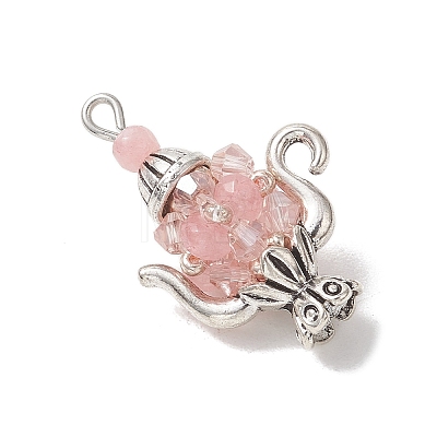 Glass Seed Beaded Pendants PALLOY-MZ01273-02-1