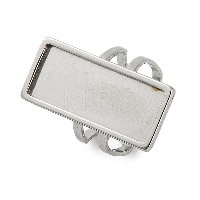 304 Stainless Steel Cuff Ring Components STAS-U059-02P-1