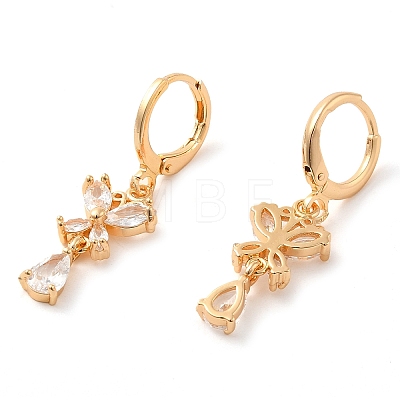 Rack Plating Golden Brass Dangle Leverback Earrings EJEW-B037-12G-1