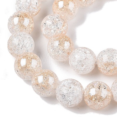 Electroplated Crackle Glass Beads Strands EGLA-N014-10mm-02-1