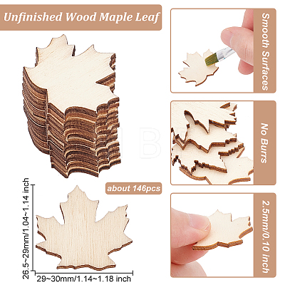 Unfinished Wood Maple Leaf Shape Cutouts DIY-WH0034-99-1