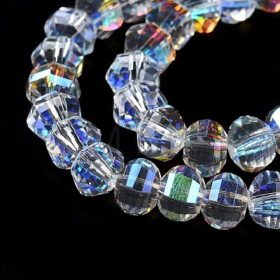Transparent Electroplate Glass Beads Strands GLAA-Q099-C01-13-1-1