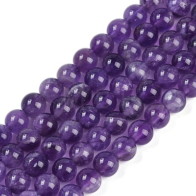 Natural Amethyst Beads Strands G-S333-6mm-020-1