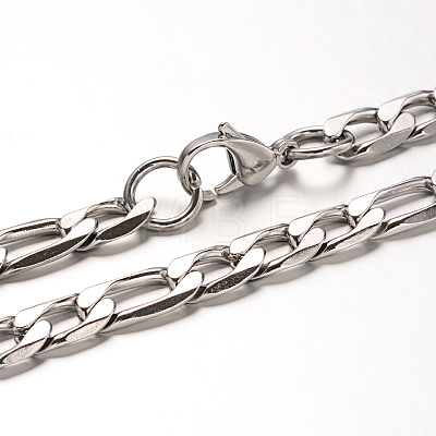304 Stainless Steel Figaro Chain Necklaces NJEW-H421-3-1
