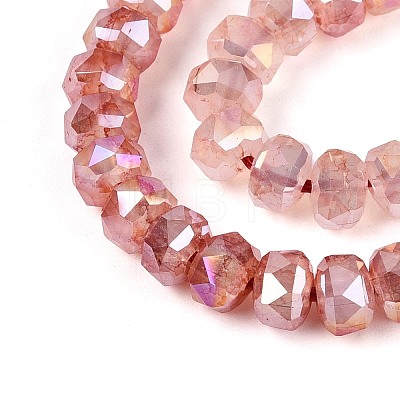 Anti-Tarnish Electroplate Glass Imitation Jade Beads Strands EGLA-T029-6mm-13G-1