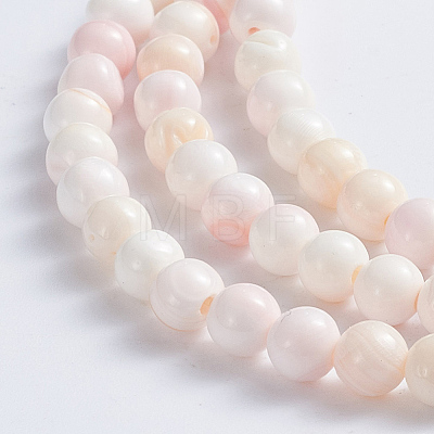 Natural Pink Shell Beads Strands LS-SSHEL-L016-18C-1