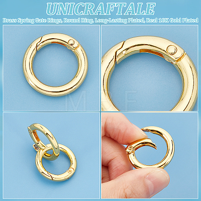 Rack Plating Brass Spring Gate Rings KK-UN0003-05A-1
