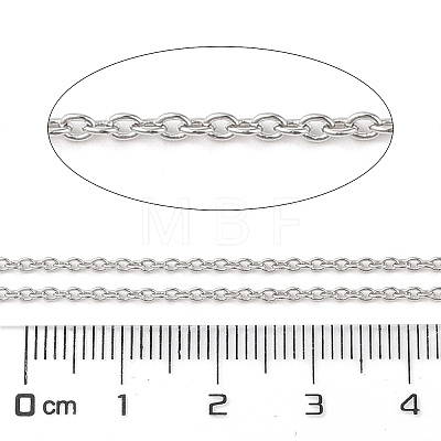 Anti-Tarnish Rhodium Plated 925 Sterling Silver Cable Chains STER-E072-02P-05-1