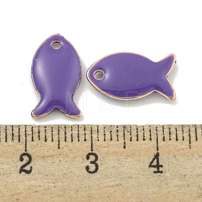 Brass Enamel Charms KK-S386-07G-1