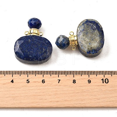 Natural Lapis Lazuli Perfume Bottle Pendants G-L623-07G-03-1