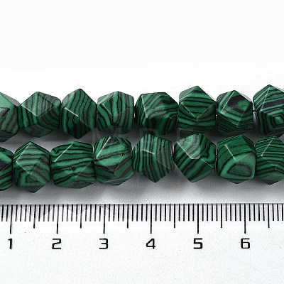 Synthetic Malachite Dyed Star Cut Round Beads Strands G-M418-C13-01-1