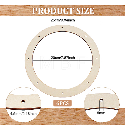 Unfinished Wood Circles DIY-WH0043-05B-1