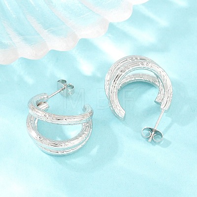 304 Stainless Steel Stud Earrings for Women SA-CBAB549-07P-1