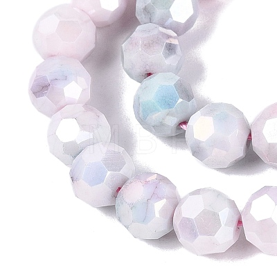 Anti-Tarnish Electroplate Glass Beads Strands EGLA-ZX010-8mm-06-1