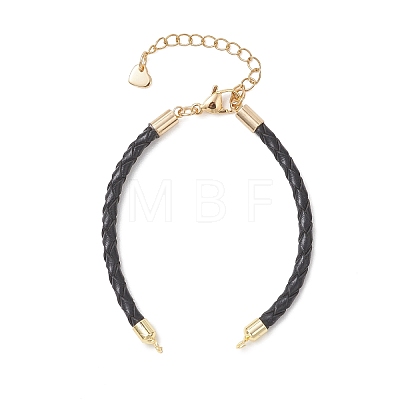 3MM Round Braided Leather Bracelet Making AJEW-JB01542-01-1