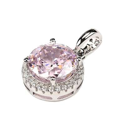 925 Sterling Silver Pave Cubic Zirconia Pendants STER-C015-01C-02-1