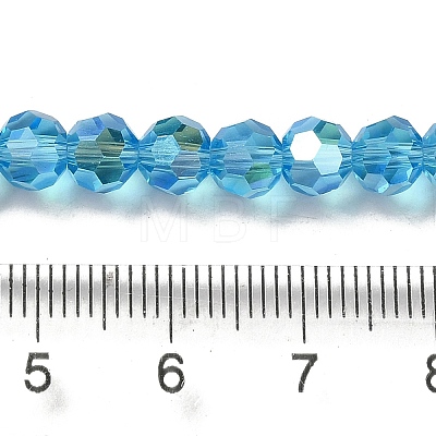 Electroplate Transparent Glass Beads Strands EGLA-A035-T6mm-L08-1