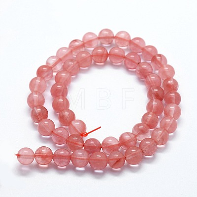 Cherry Quartz Glass Beads Strands X-G-I199-28-8mm-1