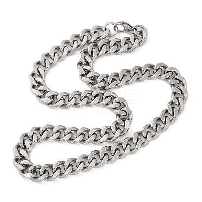 304 Stainless Steel Cuban Link Chain Necklaces for Men NJEW-D301-01P-1