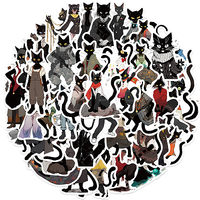 Cat Theme PVC Cartoon Sticker Labels PW-WG93669-01-1